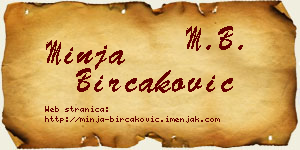 Minja Birčaković vizit kartica